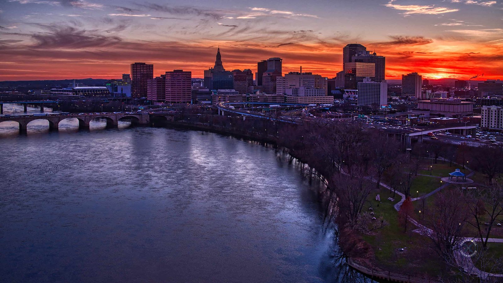 Hartford Connecticut aerial photography video