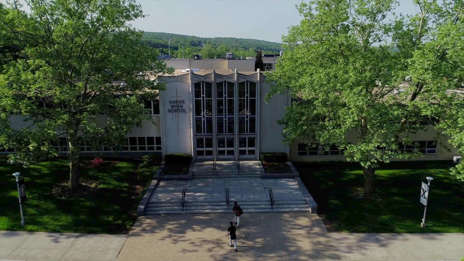 Entrance to Xavier High School in Middletown